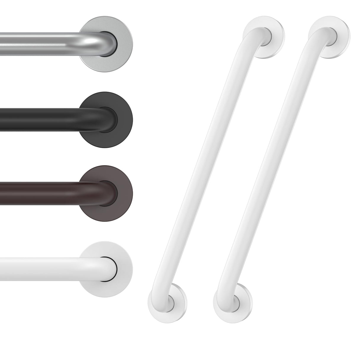 2 Pack 16 Inch Grab Bars for Wall Oil Brown