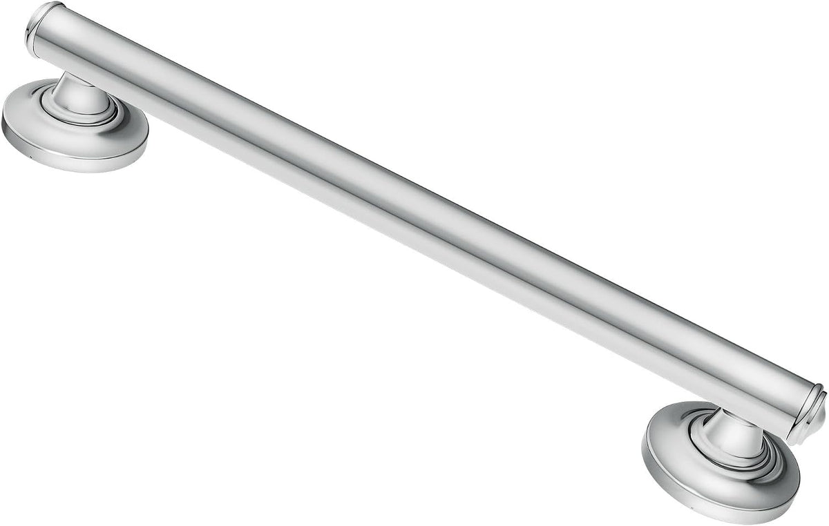 Moen Home Care Bathroom Safety 16 Inch Designer Stainless Steel Handicap Grab Bar for Bathtub and Shower, Elderly Assistance Product with Comfort Grip, Brushed Nickel, R8716D1GBN