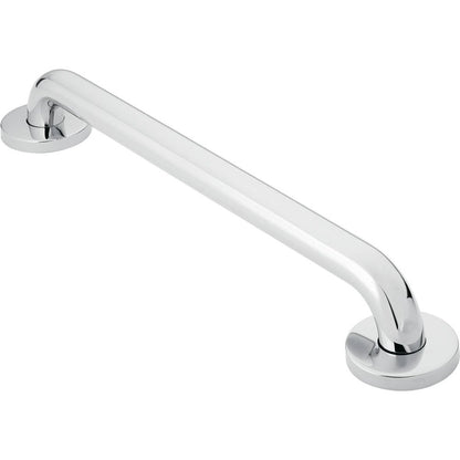 Moen Home Care Bathroom Safety 24 Inch Stainless Steel Handicap Grab Bar for Bathtub and Shower, Slip Resistant Peened Texture, Elderly Assistance Product, Polished Brass, R8724P