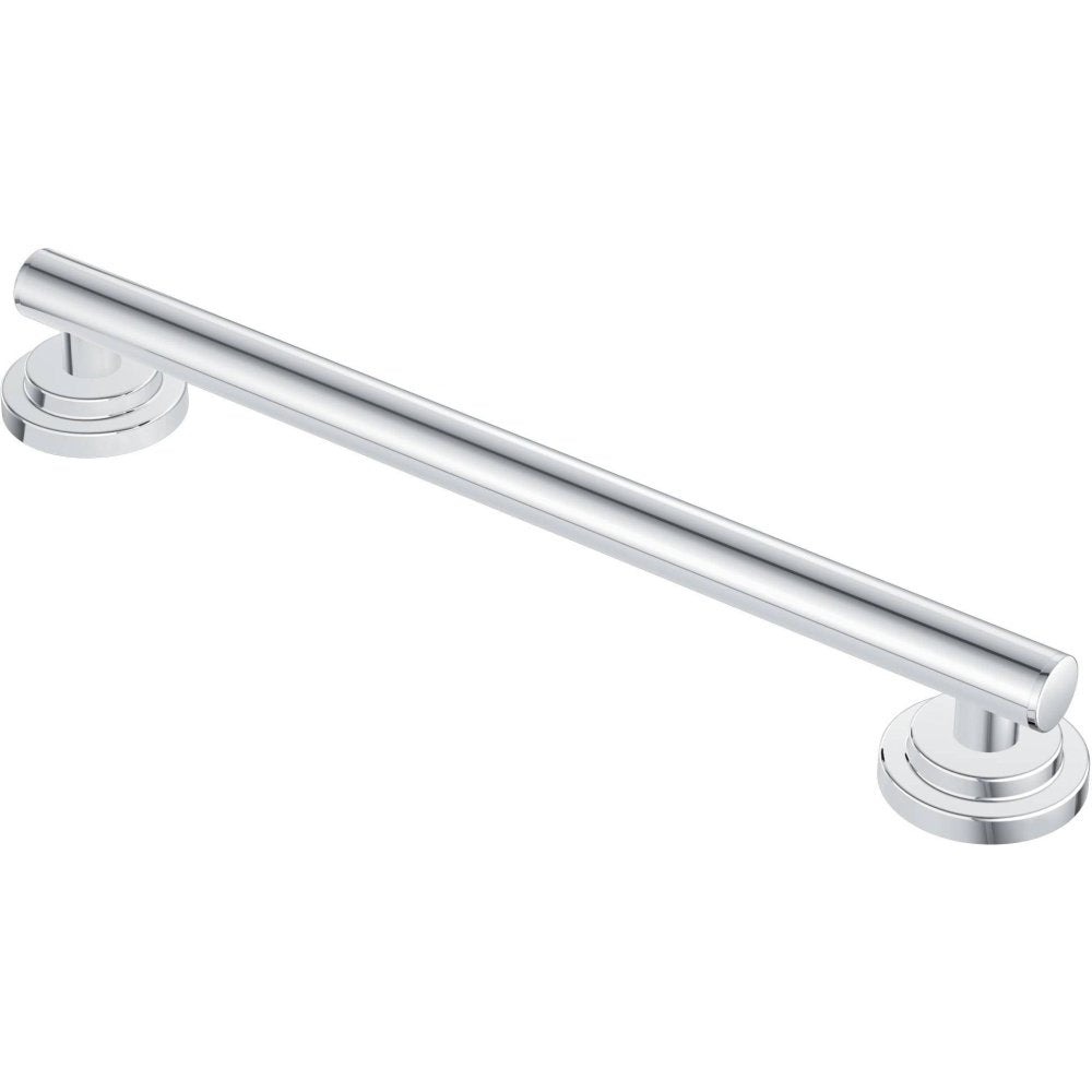 Moen YG0712BN Bathroom Safety 12-Inch Stainless Steel Modern Bathroom Grab Bar, Brushed Nickel