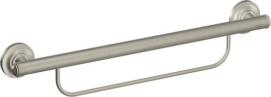 Moen LR2350DBN Bathroom Safety 24-Inch Grab Bar with Convenient Towel Bar, Brushed Nickel