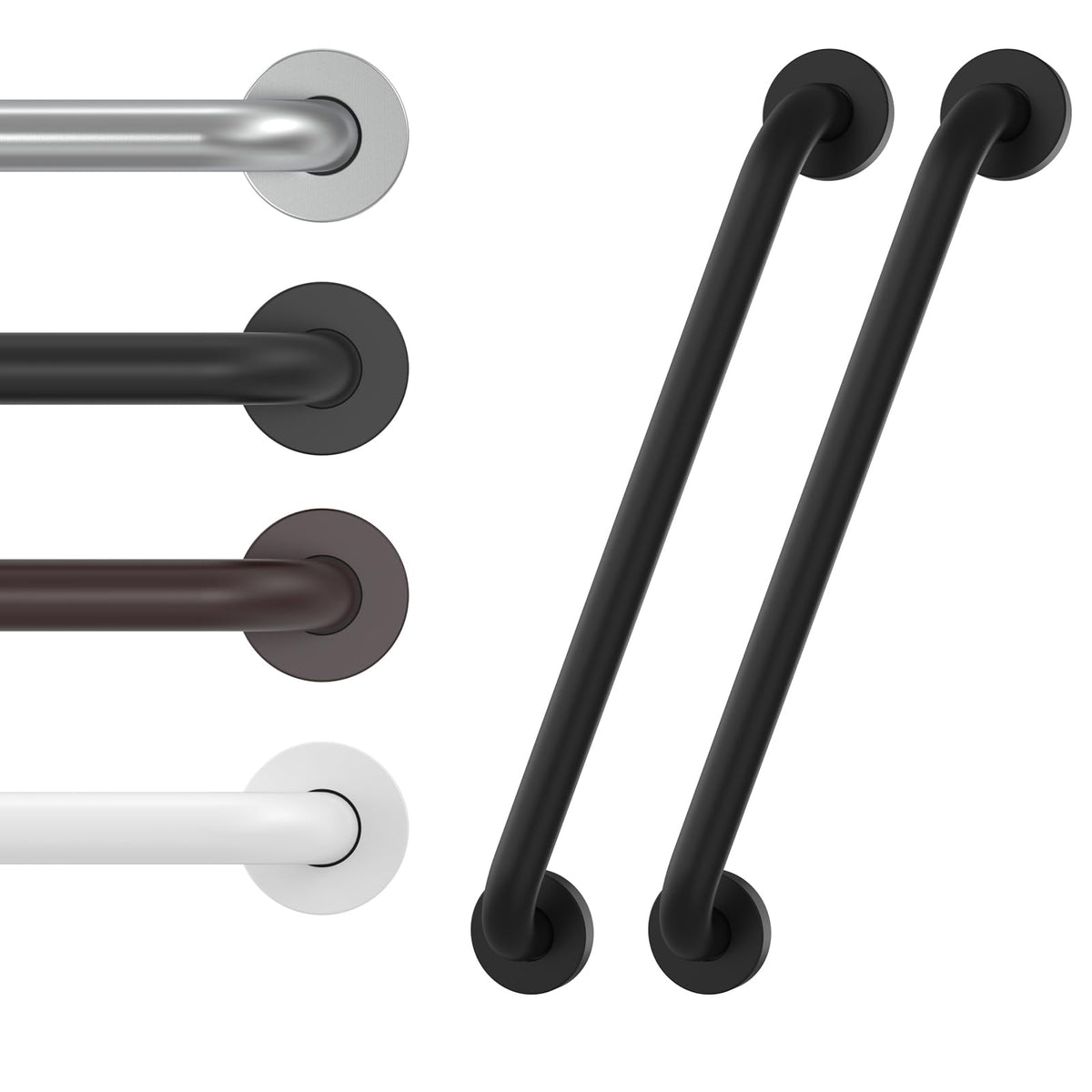 2 Pack 16 Inch Grab Bars for Wall Oil Brown