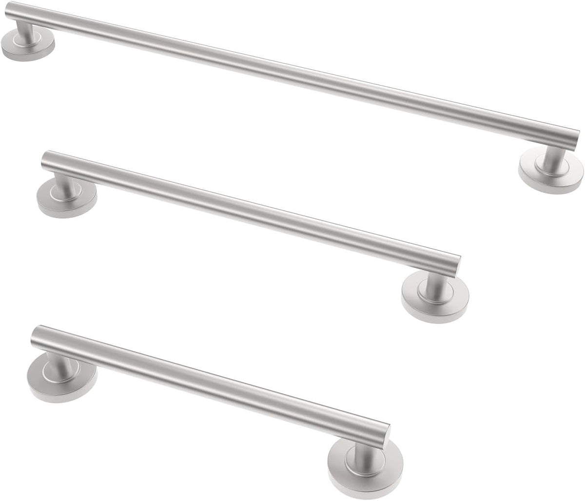 Shower Grab Bar Set, ADA Compliance Brushed Stainless Steel Handicap Grab Bar for Bathtubs and Showers, Modern 3-Pack 18" 24" 36" Shower Safety Bars for Seniors