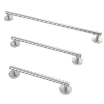 Shower Grab Bar Set, ADA Compliance Brushed Stainless Steel Handicap Grab Bar for Bathtubs and Showers, Modern 3-Pack 18" 24" 36" Shower Safety Bars for Seniors