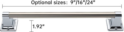 Joyrain Stainless Steel Bathroom Grab Bar for Elderly - Safety Rail & Towel Rack Dual Function, 9/16/24 Inch Anti-Slip Handle for Shower/Toilet/Tub (Chrome, 9 inch)