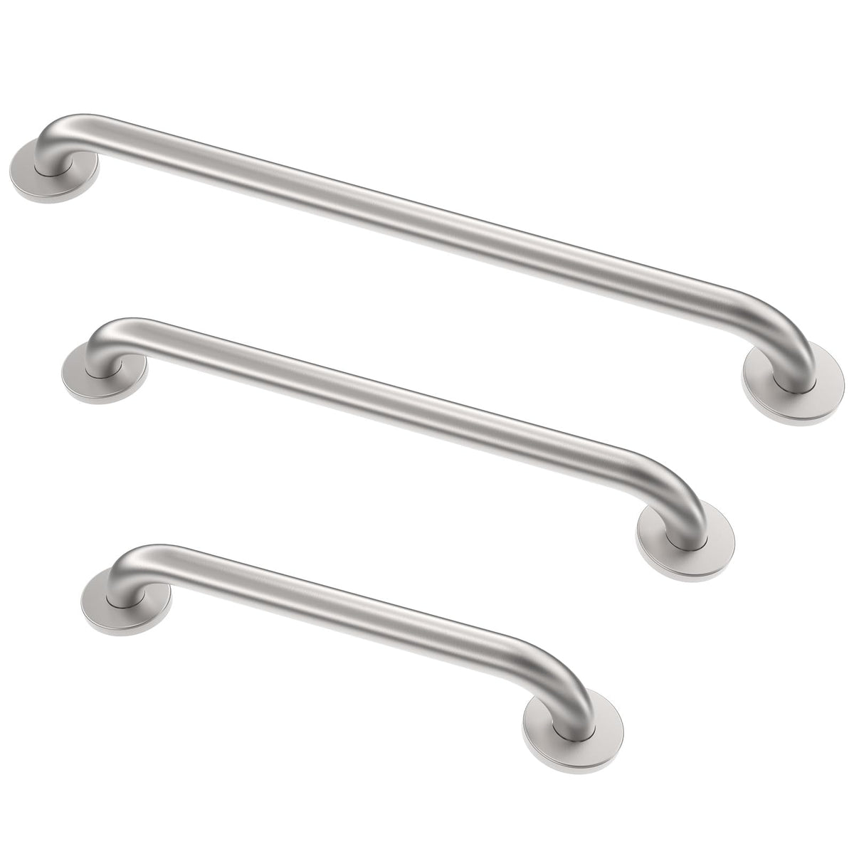 Grab Bar Bundle for ADA Compliance, Brushed Stainless Steel 1.5" Diameter 3-Piece Set (18", 36", 42") for Commercial Restrooms & Shower Safety Bars for Seniors