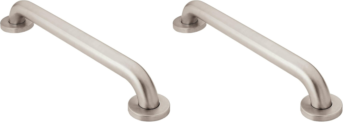 Moen Home Care Bathroom Safety 18 Inch Stainless Steel Handicap Grab Bar for Bathtub and Shower, Slip Resistant Finish, Elderly Assistance Product, Polished Brass, R8918P
