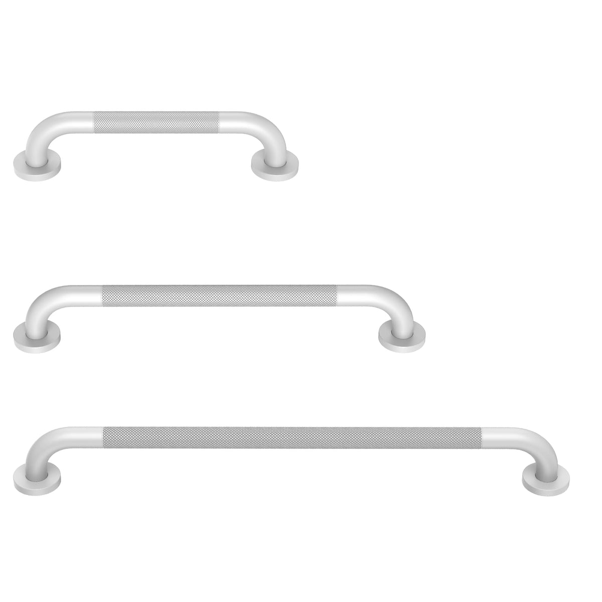 3 Pack Anti Slip Shower Grab Bar, Munzong 12" 16" 16" White Bathroom Bar