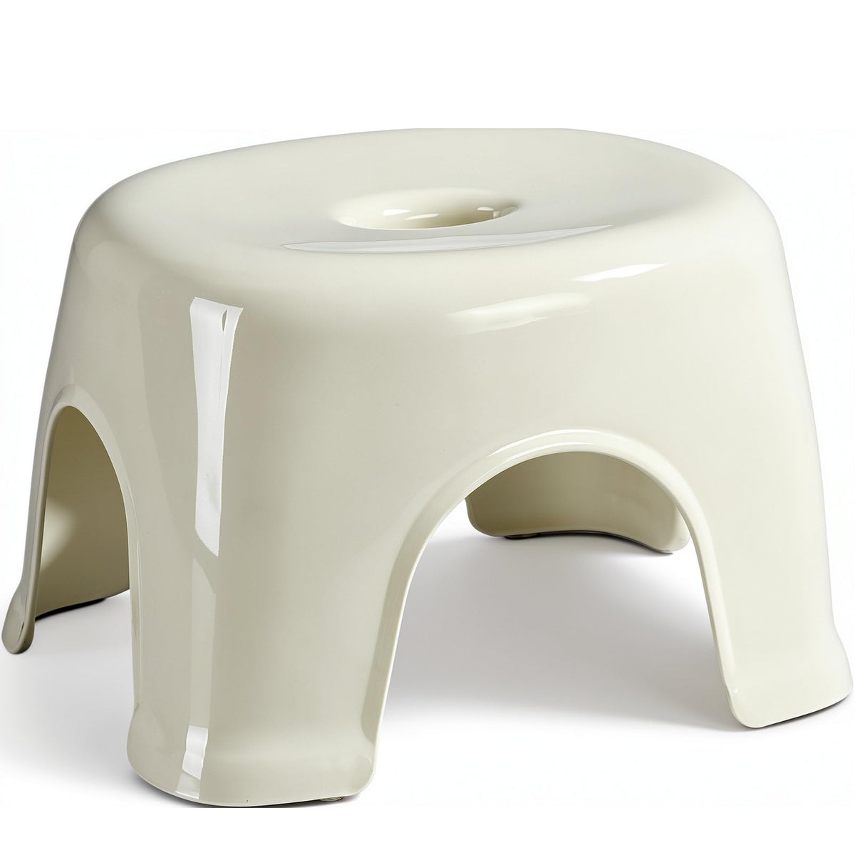 Plastic Step Stool, Heavy Duty Foot Stool with Anti-Slip Pads, Waterproof One-Piece Small Stool with Handle, Portable Stool for Bathroom, Shower, Kitchen & Entryway