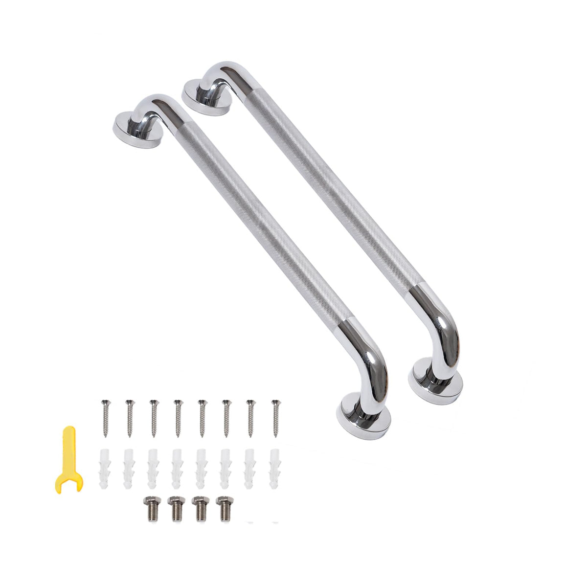 36 Inch Shower Grab Bar, Bathroom Grab Bar Handle with Anti-Slip Knurled Grip, Stainless Steel Bath Balance Bar, 1.25" Diameter Bath Safety Bar Support for Seniors Elderly Pregnant, Brushed Nickel