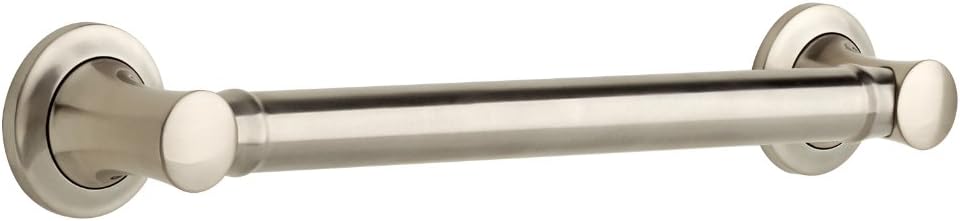 Delta Carlisle (1-Pack) 16' Shower Grab Bar Seniors ADA Compliant Satin Nickel 450 lb Capacity Bathroom Safety Handle for Shower, Bathtub | Wall Mounted Balance Assist, Grip DCL5916-BN