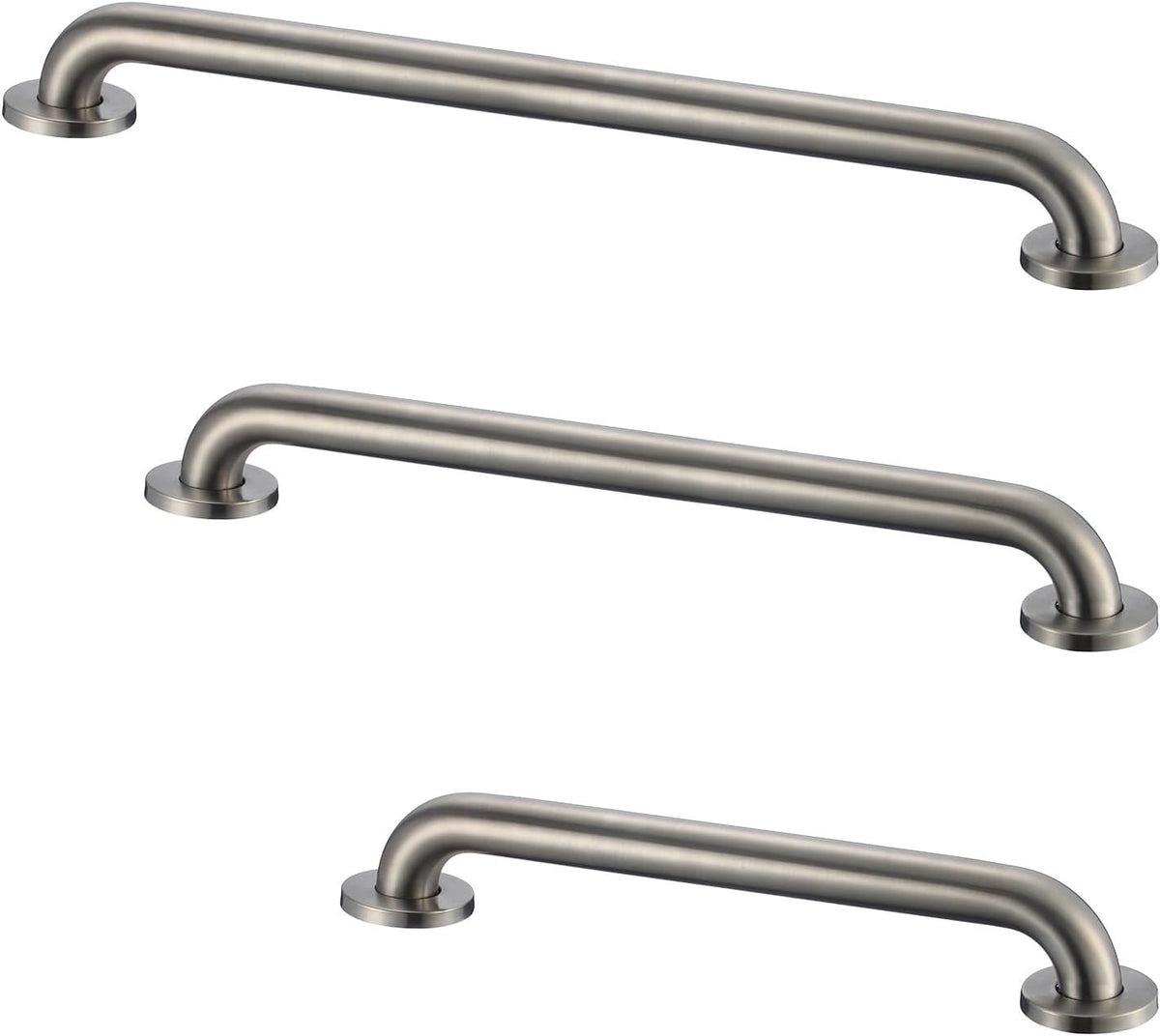 Stardrix Grab Bar Bundle for ADA Compliance, Brushed Stainless Steel Grab Bar Set for Commercial and Residential Restrooms, 1.5" Diameter - 18", 36", 42" - Pack of 3