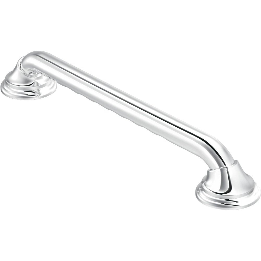 Moen Brushed Nickel Bathroom Safety 12-Inch Designer Bathroom Grab Bar with Curled Grip, Shower Handles for Elderly, R8712D3GBN