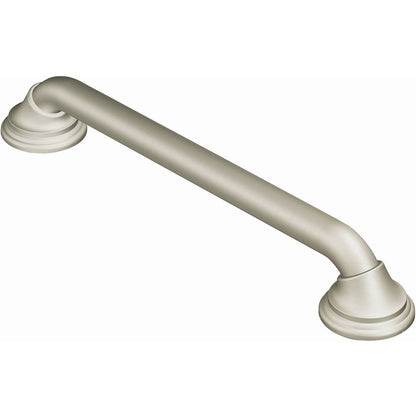 Moen Brushed Nickel Bathroom Safety 12-Inch Designer Bathroom Grab Bar with Curled Grip, Shower Handles for Elderly, R8712D3GBN