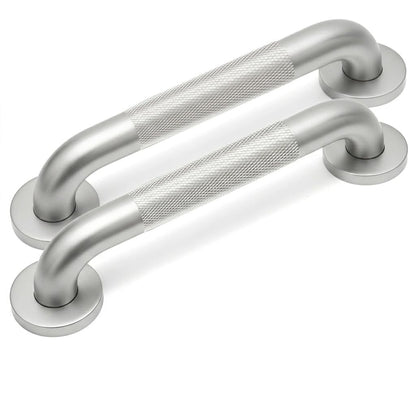 12 Inch Shower Grab Bars for Seniors 1.25'' Brushed Nickel Stainless Steel Grab Bar for Bathroom, Non Slip Knurled Safety Handrail for Bathtub Toilet Wall, Gifts for Elderly and Handicapped
