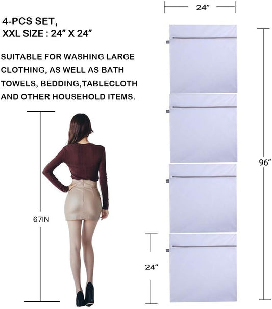 Laundry Bags Mesh Wash Bags, Large Lingerie Bags for Washing Sheet, 4XXL