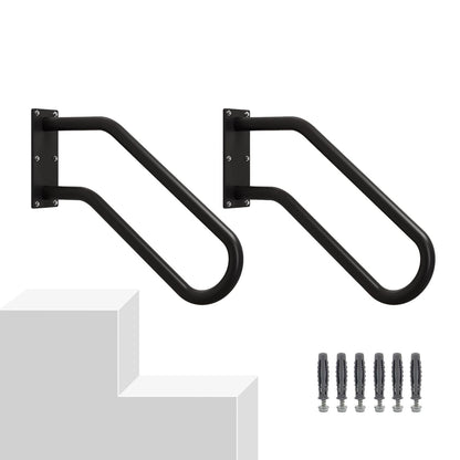 Hand Rails for Outdoor 1-2 Steps, Indoor Stairs, Bathroom, Wall Mount Non-Slip U-Shape Stair Hand Railing White 1 Pack