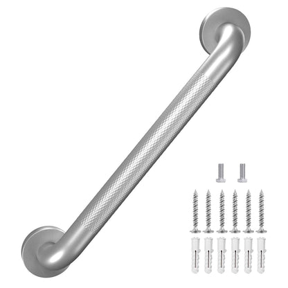Metal Industrial Stairs Grab Wall Handrail Staircase Steps Indoor Exterior Outdoor Deck Hand Rail Safety Grab Bar (Matte Black) Handle for Stairs Bars Wall Elderly Grab Frame Pipe (12 Inch 1 Pack)