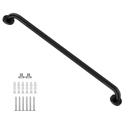 Black Knurled Grab Bar 36 Inch, Safety Shower Handrail for Senior