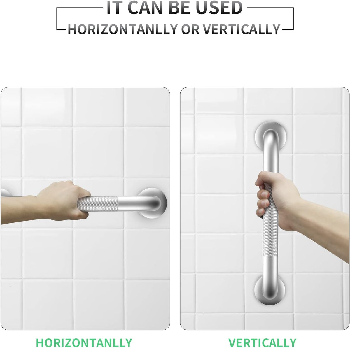 2 Pack 24 Inch Grab Bars for Bathtubs and Showers, Anti Slip Grab Bars Safe