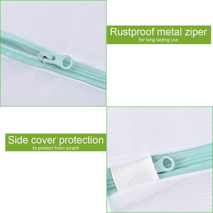 OTraki 2 Pack Extra Large Laundry Mesh Bag 43 x 35 Inch Mesh Laundry Bag Zippered Big Net Bag for Blanket Sweater Coat Bedding Sheet in Home Dorm Hotel Don't Drying, Melting 140-176℉, White
