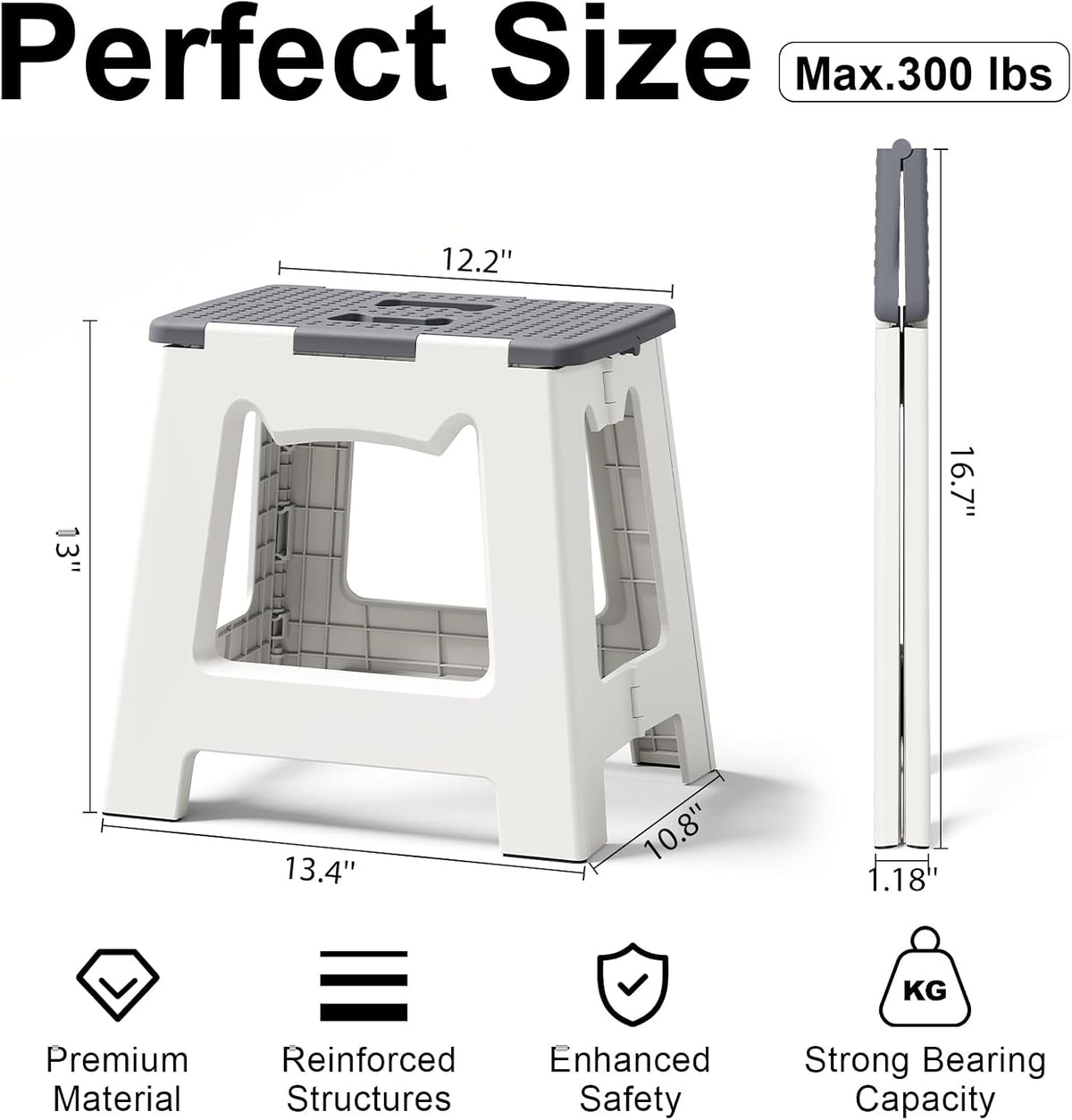 Foldable Shower Stool for Shaving Legs, Plastic Chair for Inside Shower