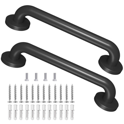 Metal Industrial Stairs Grab Wall Handrail Staircase Steps Indoor Exterior Outdoor Deck Hand Rail Safety Grab Bar (Matte Black) Handle for Stairs Bars Wall Elderly Grab Frame Pipe (12 Inch 1 Pack)