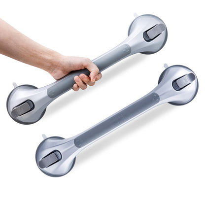 LEVERLOC Grab Bars for Shower,Suction Shower Handles,2 Pack,16.8",Grey