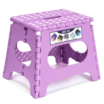 Delxo Folding Step Stool 13 Inch,300 Lbs Step Stool for Adults Black