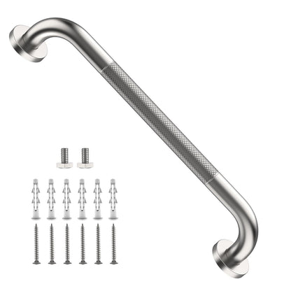 ZUEXT 2 Pack 16 Inch Chrome Anti Slip Shower Grab Bar with Knurled Grip