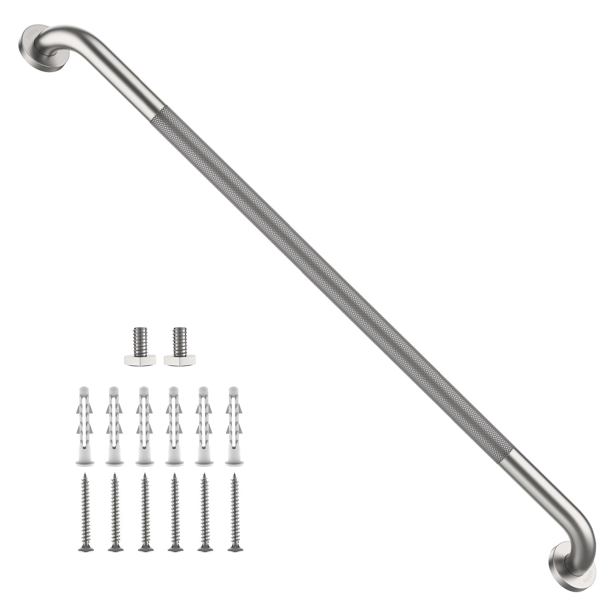 ZUEXT 2 Pack 16 Inch Chrome Anti Slip Shower Grab Bar with Knurled Grip