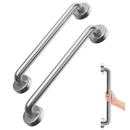 24 Inch Knurled Matte Black Grab Bar for Shower, 2 Pack