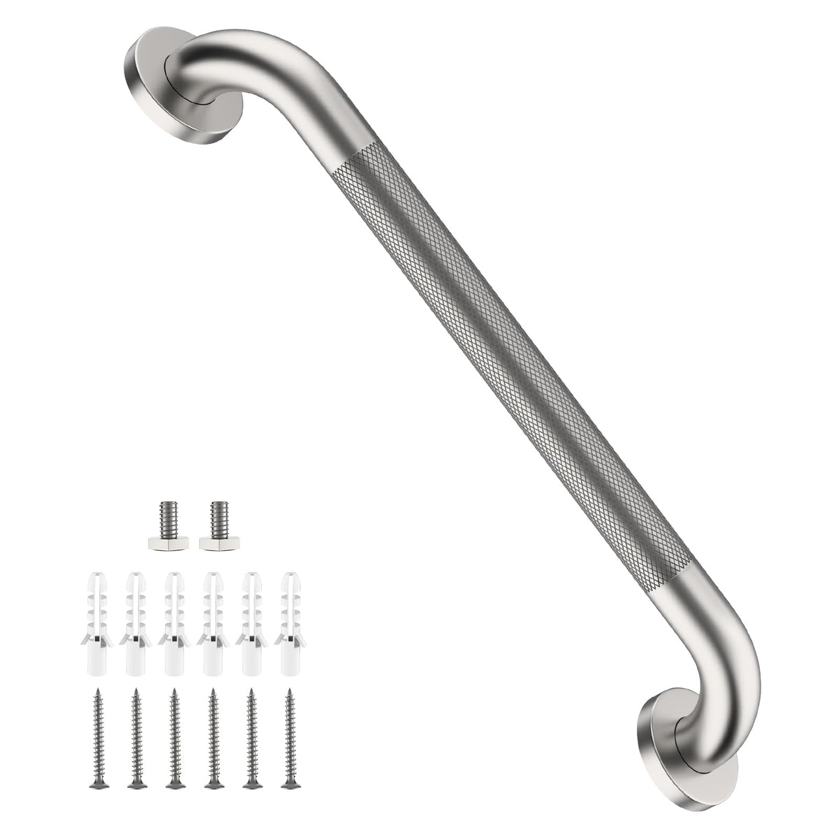 Shower Grab Bar 16 Inch, Brushed Nickel Bathroom Safety Grab Bar