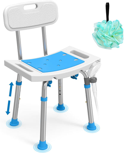Loyoda Shower Chair for Inside Shower with Removable Back, 400 LBS Capacity