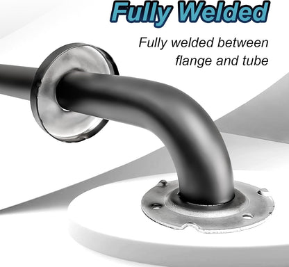 24 Inch Knurled Matte Black Grab Bar for Shower, 2 Pack