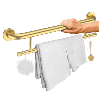 Polished Chrome Grab Bar with Towel Holder, Grab Bars for Shower 24 Inch