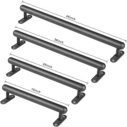 Dolibest 16 Inch Wall Mount Metal Handrail, Staircase Step Handrail, Non-Slip Safety Grab Handle, Barrier-Free Staircase Grab Bar for Elderly, Indoor & Outdoor Use, 1.3 Inch Round (Black)
