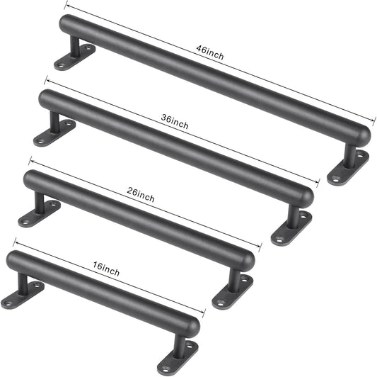 Dolibest 16 Inch Wall Mount Metal Handrail, Staircase Step Handrail, Non-Slip Safety Grab Handle, Barrier-Free Staircase Grab Bar for Elderly, Indoor & Outdoor Use, 1.3 Inch Round (Black)