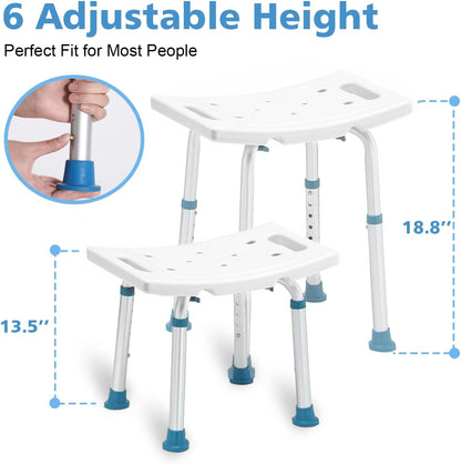 FSA/HSA Eligible Shower Chair for Inside Shower, Shower Stool for Insidetub, Tool-Free Assembly Shower Seat for Bathtub, Shower Bath Chairs for Seniors/Disabled by SOUHEILO