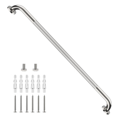 ZUEXT 2 Pack 16 Inch Chrome Anti Slip Shower Grab Bar with Knurled Grip