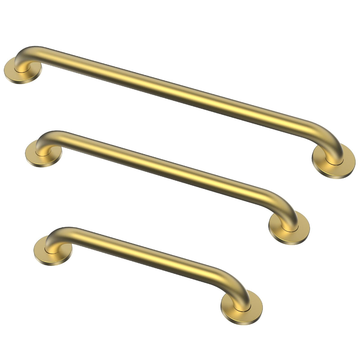 Grab Bar Bundle for ADA Compliance, Brushed Stainless Steel 1.5" Diameter 3-Piece Set (18", 36", 42") for Commercial Restrooms & Shower Safety Bars for Seniors