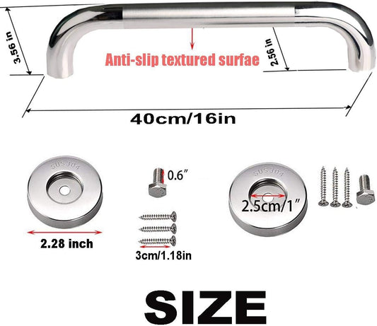 16 Inch Anti Slip Shower Grab Bar, Munzong Stainless Steel Support Handle