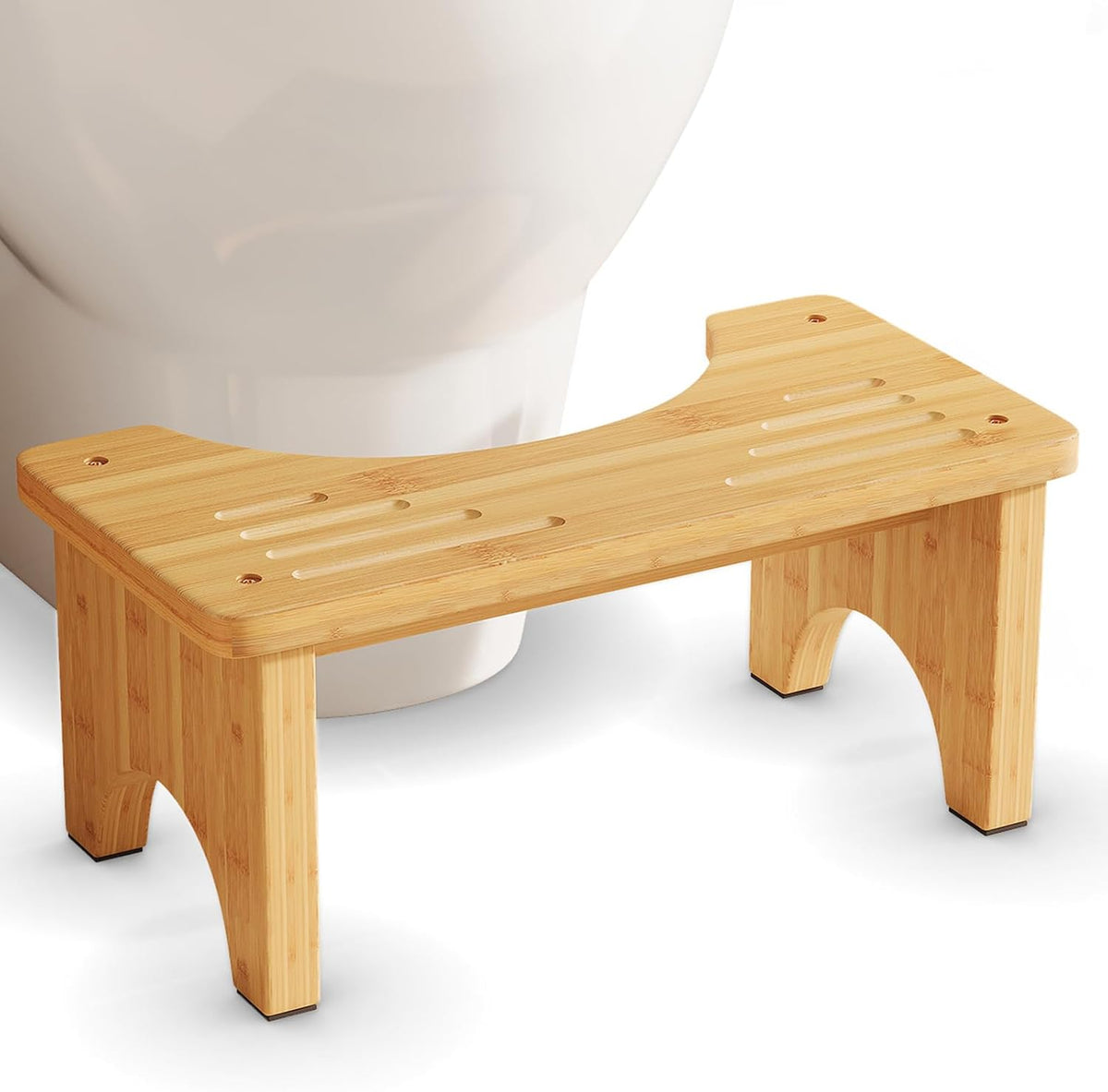 Uaniar Bamboo Toilet Poop Stool, Wooden Squatting Potty for Adults Pooping