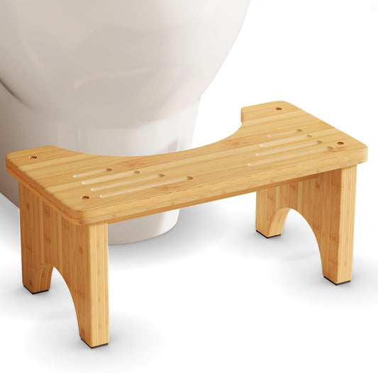 Uaniar Bamboo Toilet Poop Stool, Wooden Squatting Potty for Adults Pooping