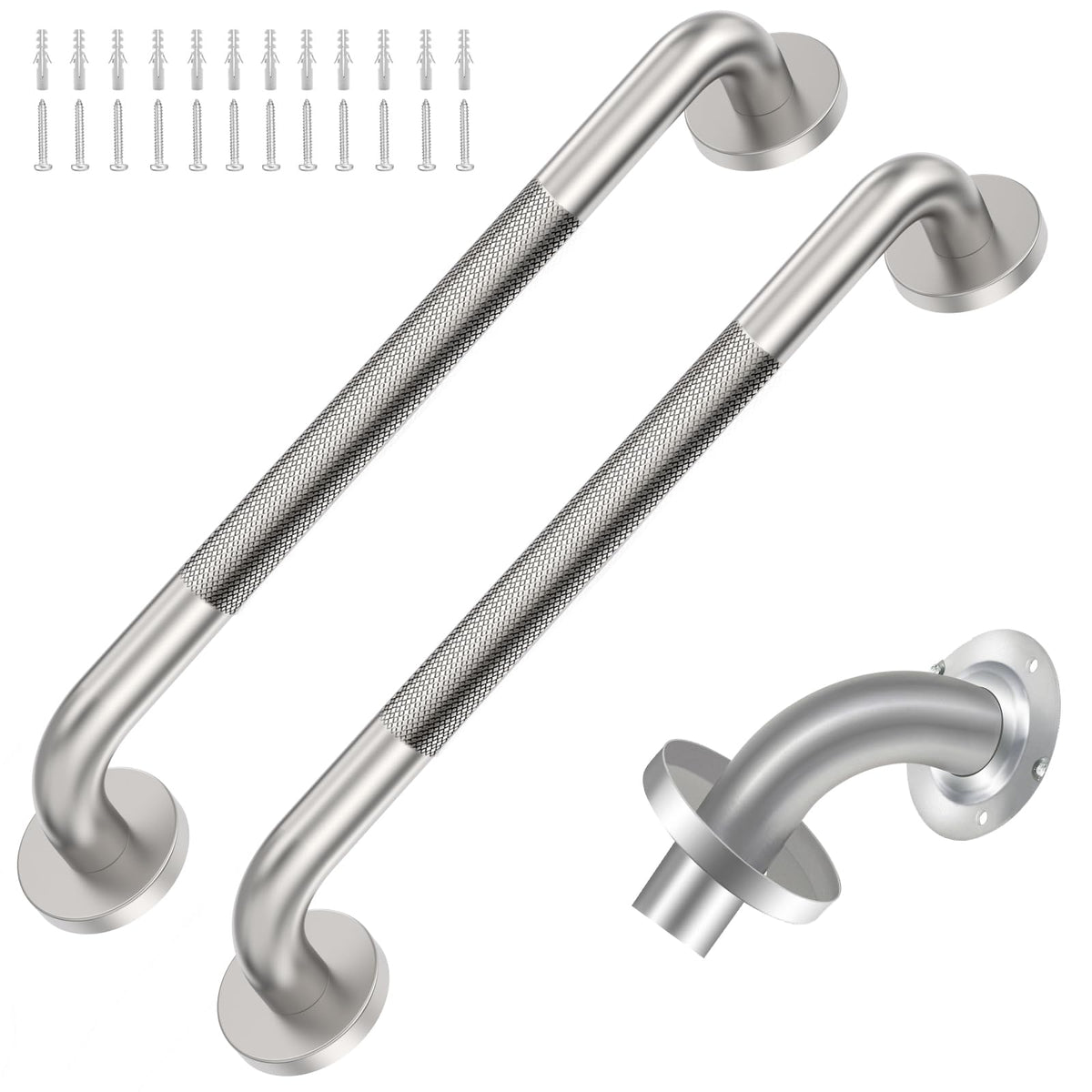 16 Inch Brushed Nickel Grab Bar for Bathroom, 2 Pack