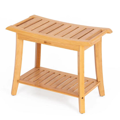 HIPS Shower Bench Inside Shower Stool with Storage Shelf, Waterproof Spa Bath Chair for Bathroom, Seat or Organizer for Living Room, Bedroom - Great for All Ages Unisex Elderly (Small, Black)