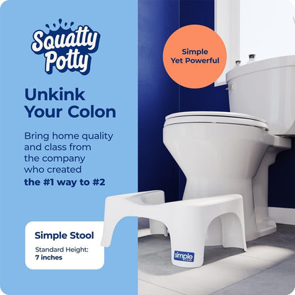 Squatty Potty Simple Curve Bathroom Toilet Stool 7 Inch - White