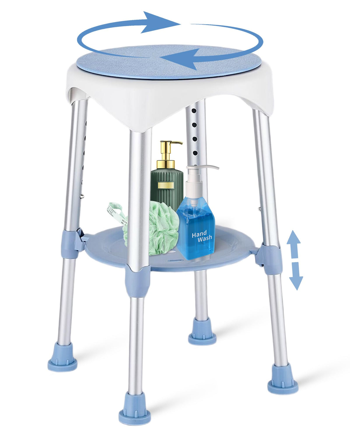Shower Stool for Inside Shower, Small Shower Chair, Blue