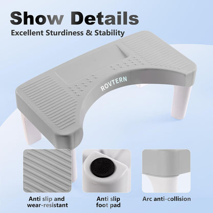 6.7 Inch Step Stool,ROVTERN Portable Plastic Foot Stool,ROVTERN Non-Slip Potty Stool for Bathroom