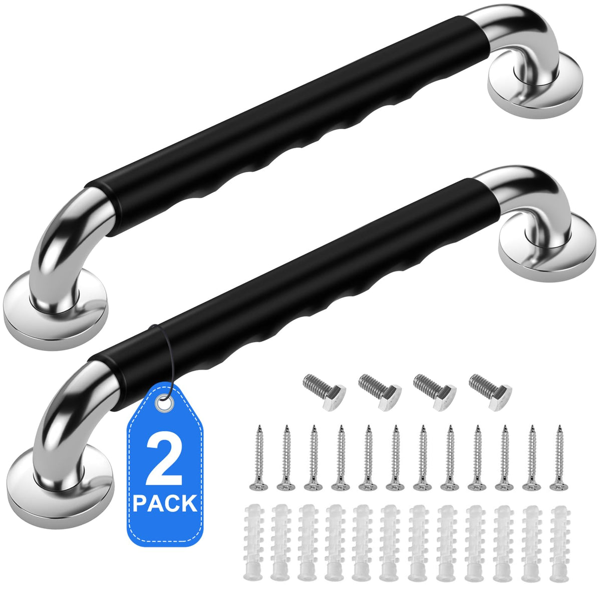 Gotega 18 Inch Shower Grab Bars for Seniors, Anti Slip Handicap Grab Bars